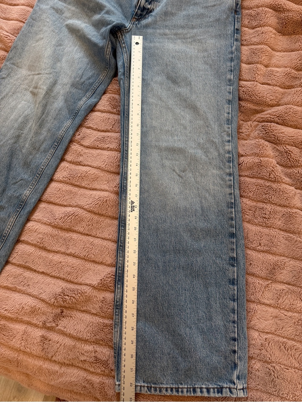 Zara Blue Straight Jeans mid-rise SIZE US 10 - Picture 5 of 5